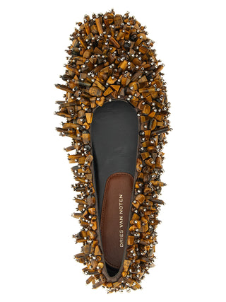 Brown Viscose Ballet Flats