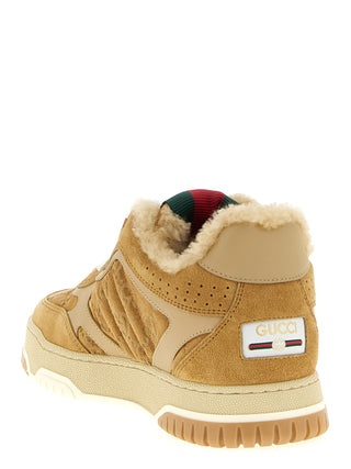 Beige Calfskin Athletic Sneakers