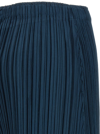 Blue Polyester Casual Pants