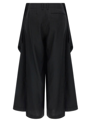 Pantalones casuales de lana negra