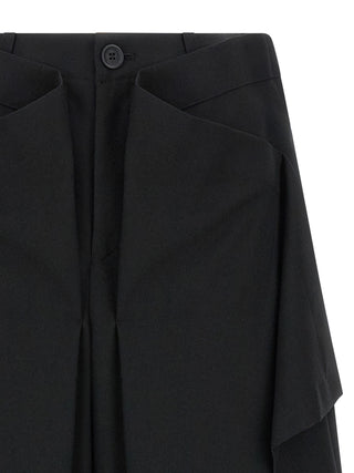 Pantalones casuales de lana negra