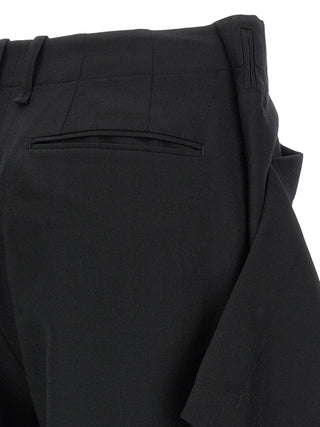 Pantalones casuales de lana negra