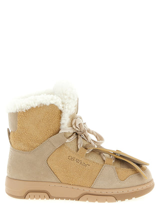 Beige Calfskin Ankle Boots