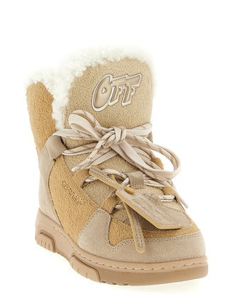 Beige Calfskin Ankle Boots