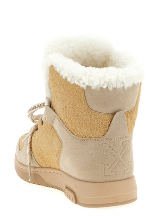Beige Calfskin Ankle Boots