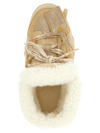 Beige Calfskin Ankle Boots