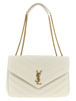 Beige Lamb Leather Shoulder Bag