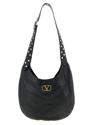 Black Lamb Leather Shoulder Bag