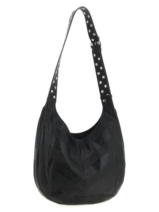 Black Lamb Leather Shoulder Bag