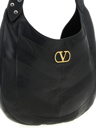 Black Lamb Leather Shoulder Bag