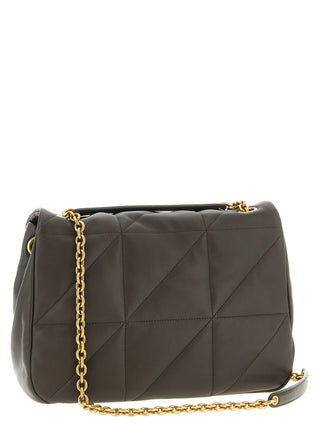 Bicolor Lamb Leather Shoulder Bag