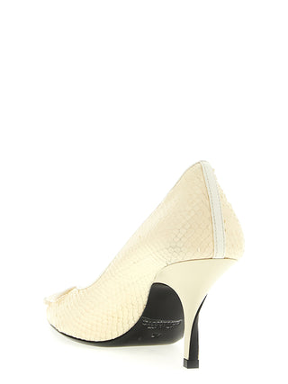 Beige Calfskin High Heel Pumps