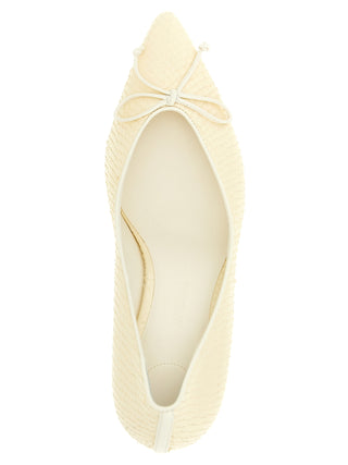 Beige Calfskin High Heel Pumps