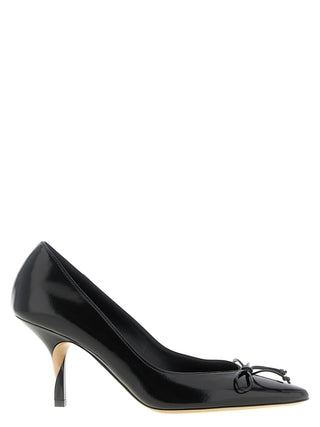 Zapatos de tacón alto negros de piel de vaca