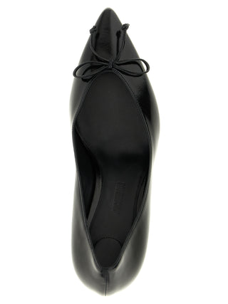 Black Cowhide High Heel Pumps