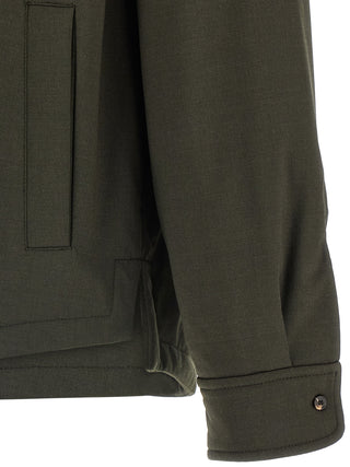 Bicolor Virgin Wool Shell Jacket