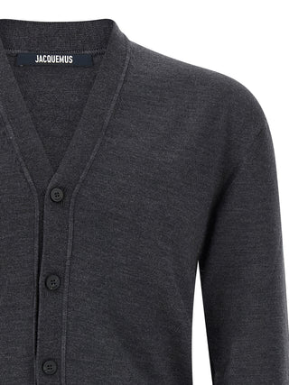 Gray Merino Wool Cardigan