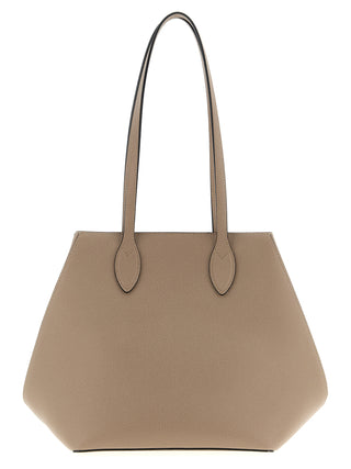 Bolso tote de piel de becerro beige