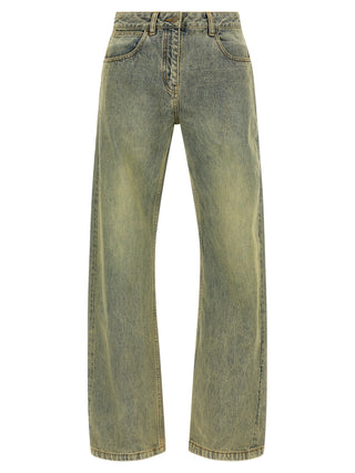 Bicolor Cotton Straight-Leg Jeans