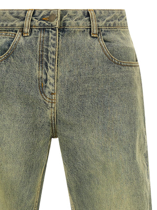 Bicolor Cotton Straight-Leg Jeans