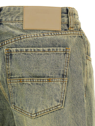 Bicolor Cotton Straight-Leg Jeans