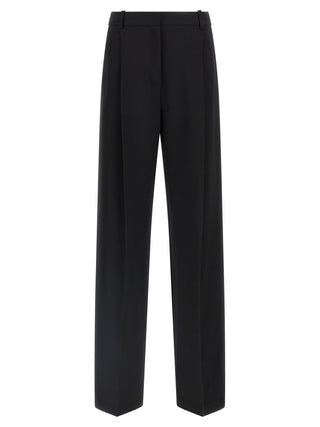 Black Polyester Casual Pants