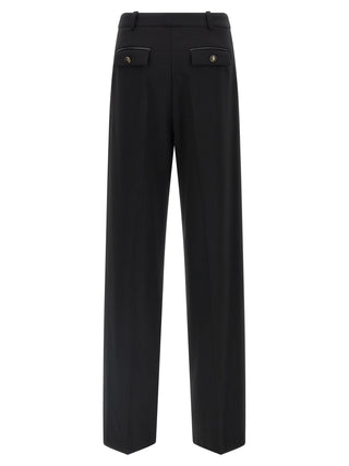 Black Polyester Casual Pants