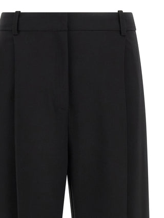 Black Polyester Casual Pants