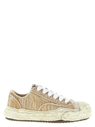 Beige Cotton Sneakers