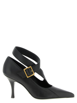 Black Lamb Leather High Heel Pumps