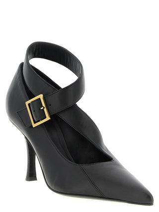 Black Lamb Leather High Heel Pumps