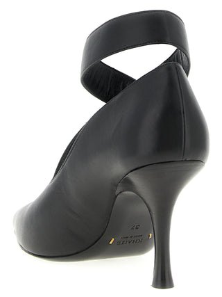 Black Lamb Leather High Heel Pumps