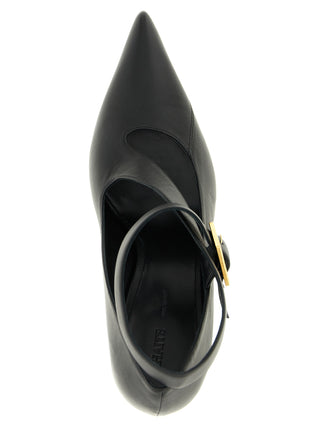 Black Lamb Leather High Heel Pumps