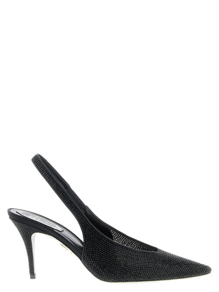 Zapatos de tacón alto de cristal negro