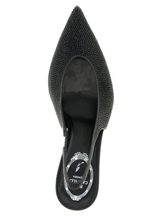 Black Glass High Heel Pumps