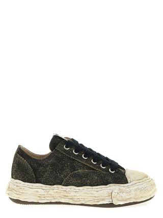 Black Cowhide Low Top Sneakers