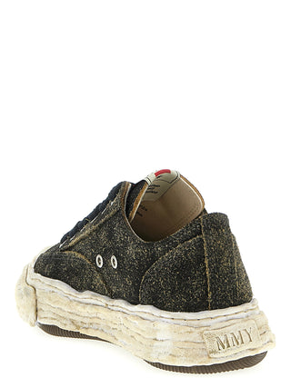 Black Cowhide Low Top Sneakers