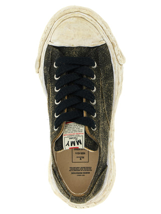 Black Cowhide Low Top Sneakers