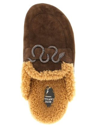 Brown Calfskin Slides