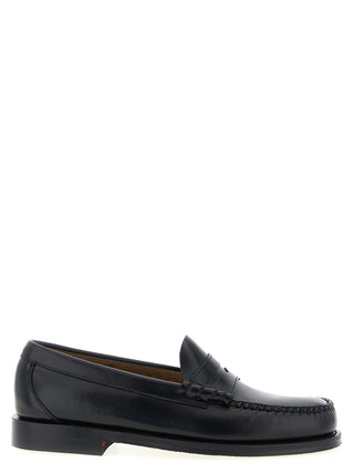 Black Cowhide Slip-On Loafers
