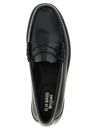 Black Cowhide Slip-On Loafers