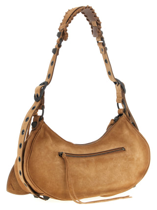 Bolso de hombro marrón de becerro