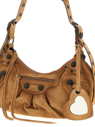 Bolso de hombro marrón de becerro