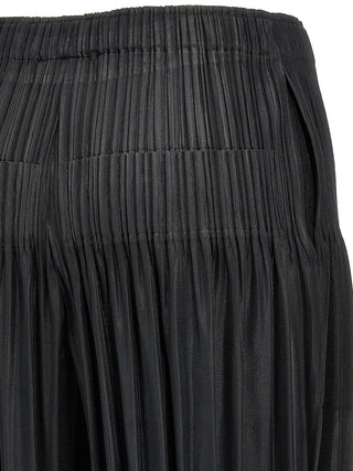 Black Polyester Casual Pants