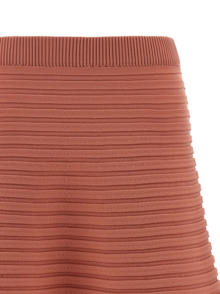 Multicolor Polyester Midi Skirt