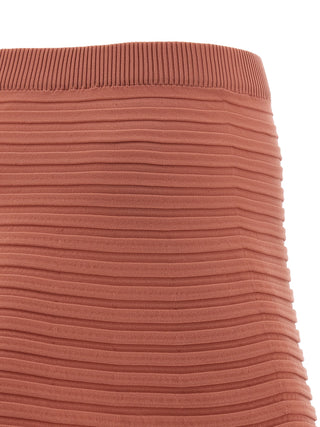 Multicolor Polyester Midi Skirt