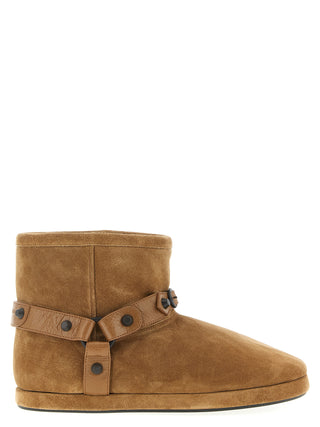 Beige Calfskin Ankle Boots