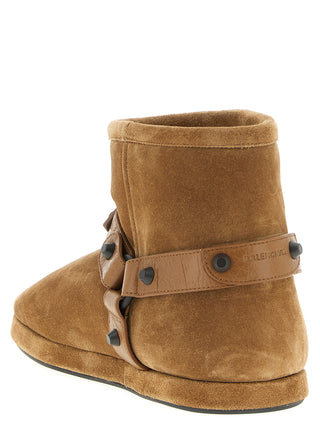 Beige Calfskin Ankle Boots