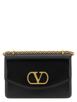 Black Calfskin Shoulder Bag
