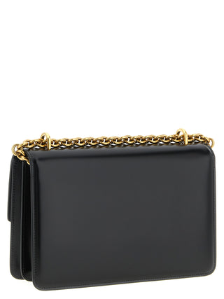 Black Calfskin Shoulder Bag